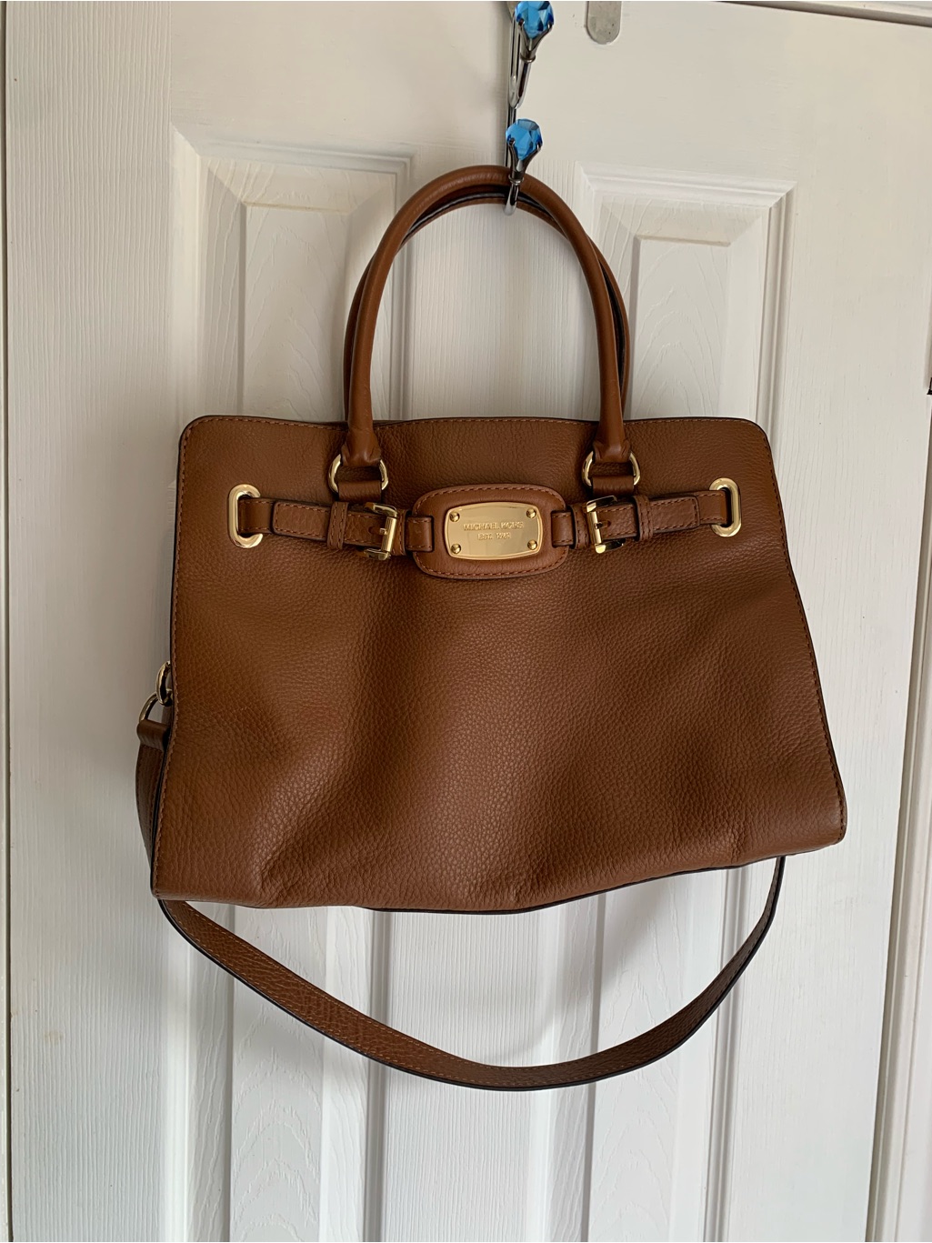 Michael Kors Hamilton East West Large Leather Satchel Old Money Classic